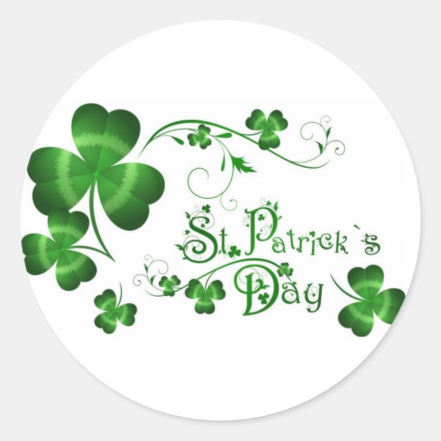 St Patricks Day Runder Aufkleber (Vorderseite)