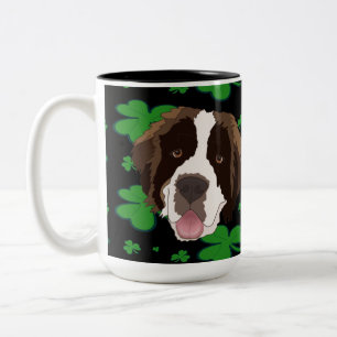 St. Patrick's Day Saint Bernard Zweifarbige Tasse