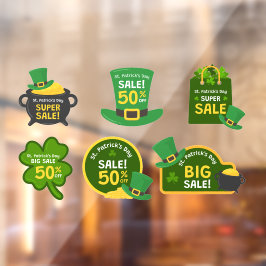 St Patrick's Day Sale Collection 6 Unternehmen Fensteraufkleber