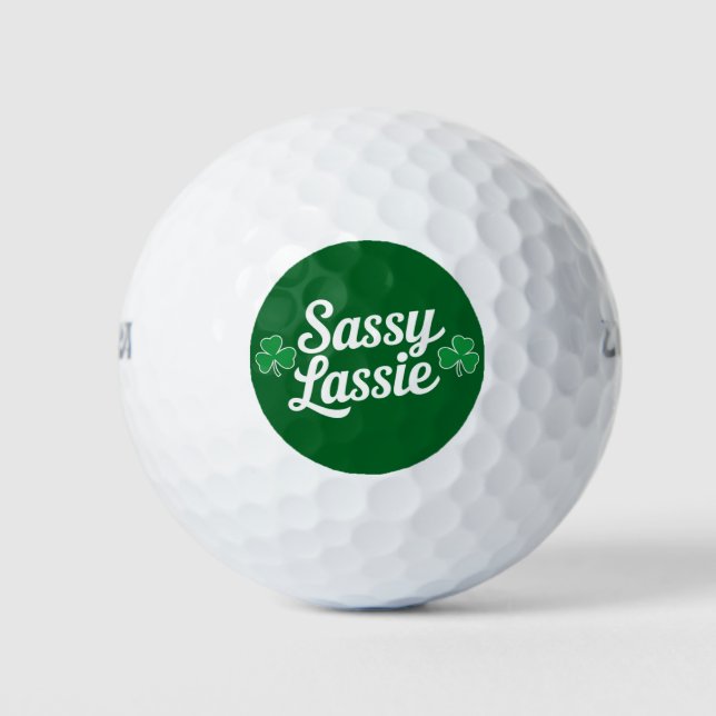 St Patricks Day Sassy Lassie Funny Irish Golfball (Vorderseite)