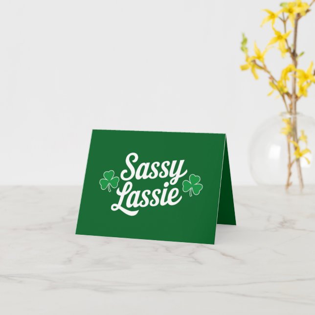 St Patricks Day Sassy Lassie Funny Irish Karte (Gelbe Blume)
