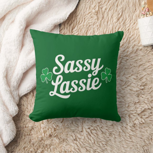 St Patricks Day Sassy Lassie Funny Irish Kissen (Decke)