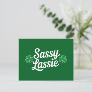 St Patricks Day Sassy Lassie Funny Irish Postkarte