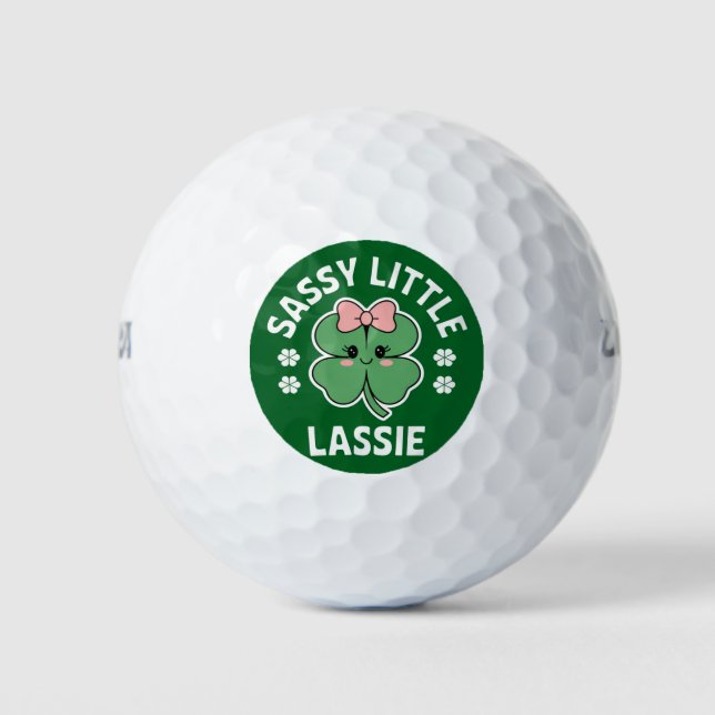 St Patricks Day Sassy Little Lassie Kids Girl Golfball (Vorderseite)