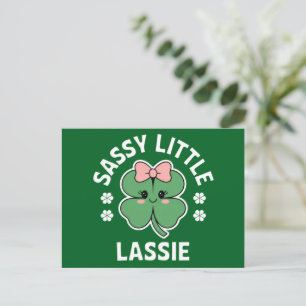 St Patricks Day Sassy Little Lassie Kinder Mädchen Postkarte