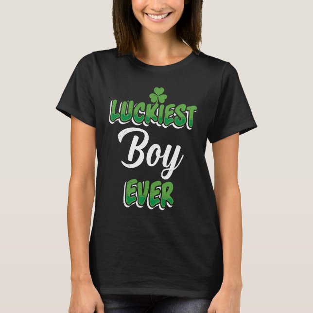 St Patrick's Day saying Luckiest Boy ever T-Shirt (Vorderseite)