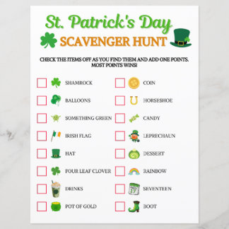 St. Patrick's Day Scavenger Hunt Game