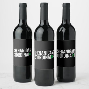 St. Patrick's Day Schabernack-Koordinator Weinetikett