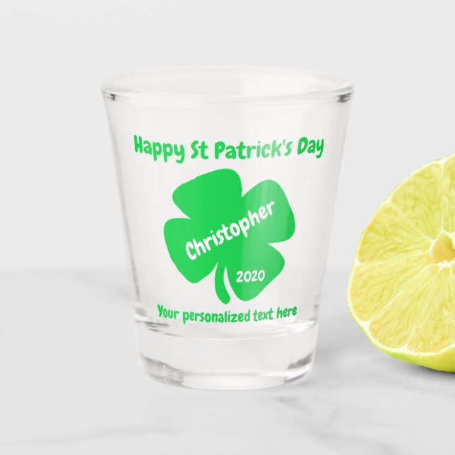 St. Patrick's Day Schnapsglas (Vorderseite)