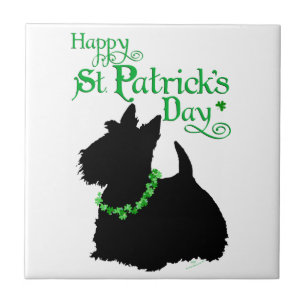 St. Patrick's Day Scottish Terrier Fliese