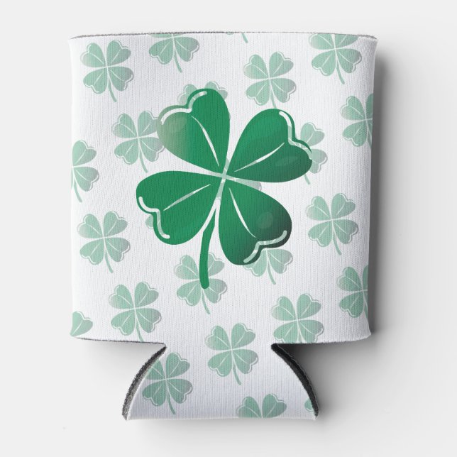 St Patricks Day Scramble Lucky Four Leaf Clover Dosenkühler (Vorderseite)