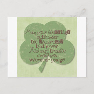 St. Patricks Day Segen Postkarte
