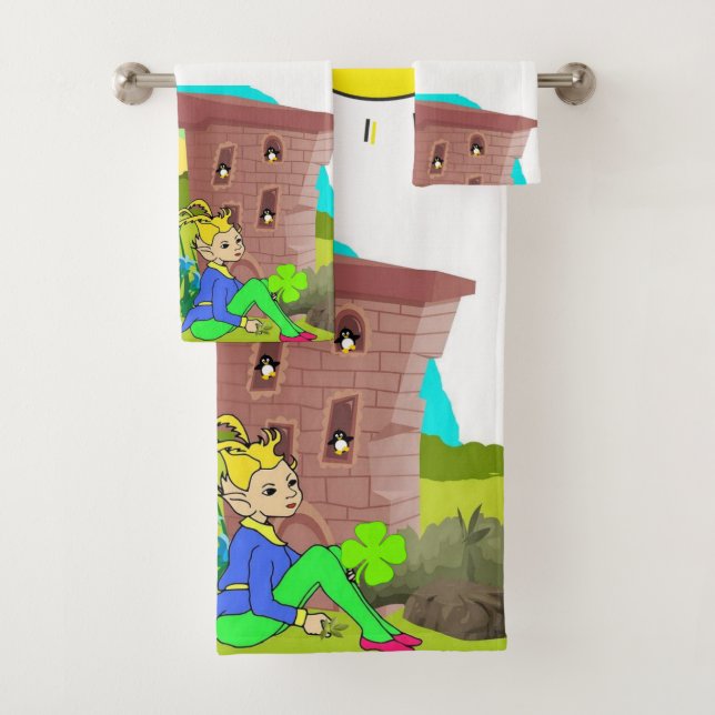 St. Patrick's Day Serviettes de bain set pingouin (En situation)