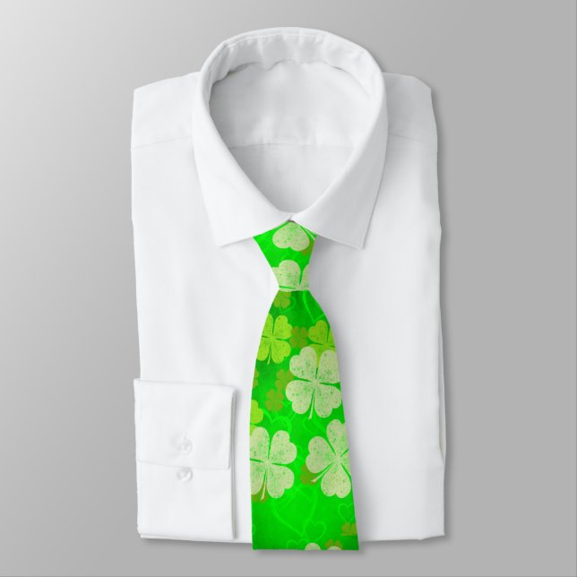 St. Patrick's Day Shades of Green Kleeblatts Krawa Krawatte (Gebunden)
