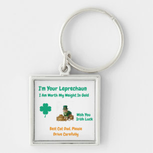 St. Patrick's Day Shamrock Best Cat Dad Humor Schlüsselanhänger