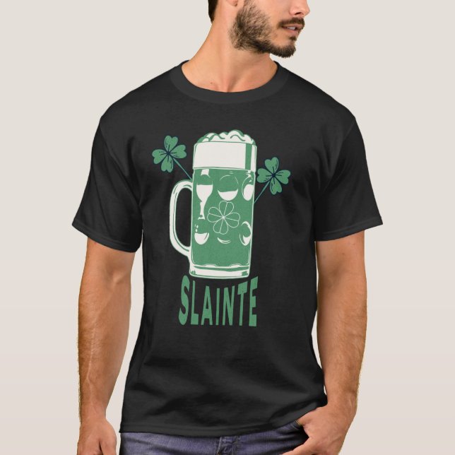 St Patricks Day Shamrock Irish Beer Drinking Slain T-Shirt (Vorderseite)