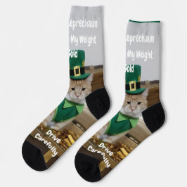 St. Patricks Day Shamrock Katzen Humor Socken