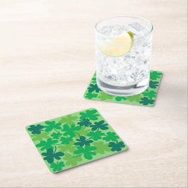 St. Patrick's Day Shamrock-Kleeblatt Papierunterse Rechteckiger Pappuntersetzer