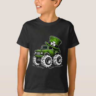 St Patricks Day Shamrocks Monster Truck T-Shirt