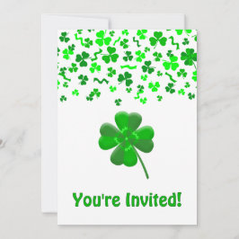 St Patrick's Day Shamrocks Personalized Flat Einladung