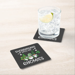 St Patricks Day-Shenanigans mit Gnomies Gnom Rechteckiger Pappuntersetzer