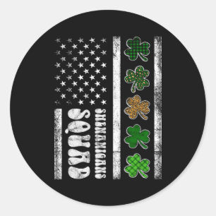 St Patricks Day Shenanigans Squad Us Flagge Amerik Runder Aufkleber