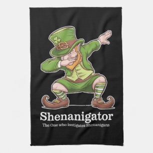 St Patricks Day Shenanigator Dabbing Kobold Geschirrtuch