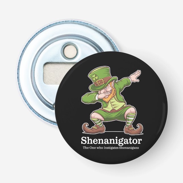 St Patricks Day Shenanigator Dabbing Leprechaun Flaschenöffner (Vorderseite)