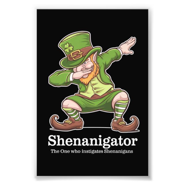 St Patricks Day Shenanigator Dabbing Leprechaun Fotodruck (Vorne)