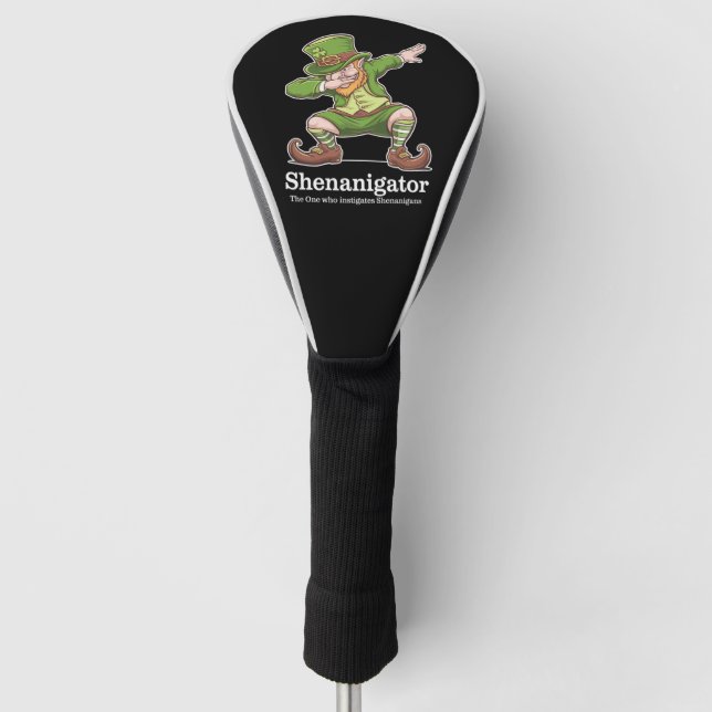 St Patricks Day Shenanigator Dabbing Leprechaun Golf Headcover (Vorderseite)