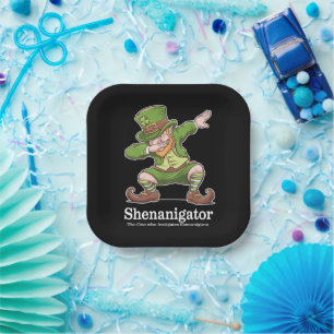 St Patricks Day Shenanigator Dabbing Leprechaun Pappteller