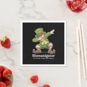 St Patricks Day Shenanigator Dabbing Leprechaun Serviette