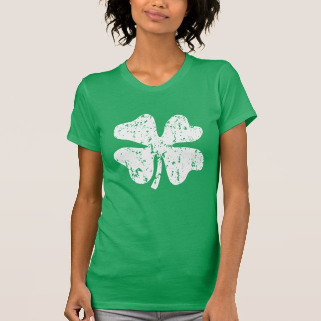 St. Patrick's Day Shirt für Frauen | Kleeblatt grü (Vorderseite)