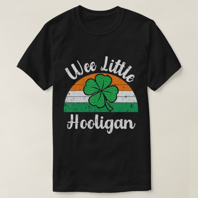St Patricks Day Shirt Wee Little Hooligan Boy Kids (Design vorne)