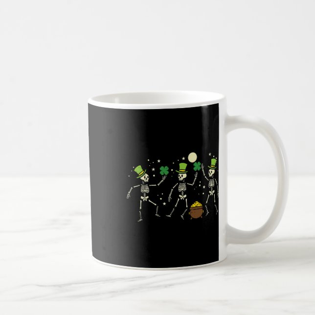 St Patricks Day Skeleton Tanzen Saint Pattys Kinde Kaffeetasse (Rechts)