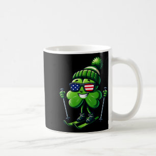 St. Patricks Day Skifahren Shamrock Kleeblatt Iris Kaffeetasse
