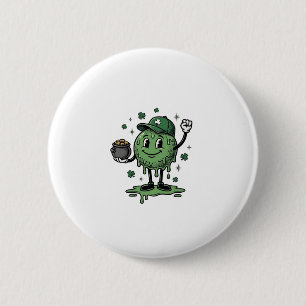 St Patricks Day Slime Maskottchen Vintage Vector S Button