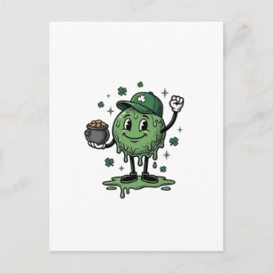 St Patricks Day Slime Maskottchen Vintage Vector S Postkarte