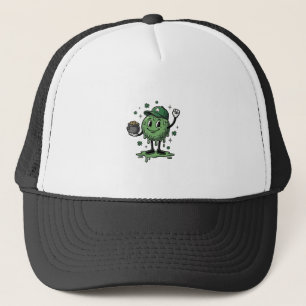 St Patricks Day Slime Maskottchen Vintage Vector S Truckerkappe