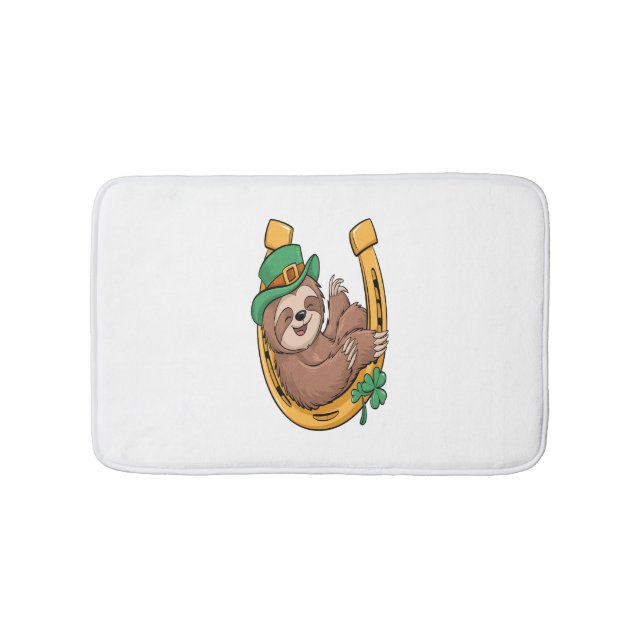 St Patrick's Day Sloth Horseshoe Lucky Badematte (Vorderseite)