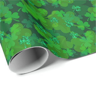 St. Patrick's Day Sparkling Kleeblatt Gift Wrap Geschenkpapier