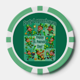 St. Patrick's Day Spaß Niedliche "Party-Leprechaun Pokerchips