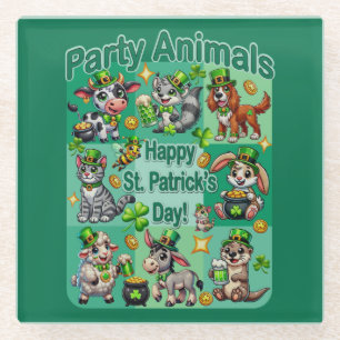 St. Patrick's Day Spaß und niedliche "Party-Tiere" Glasuntersetzer