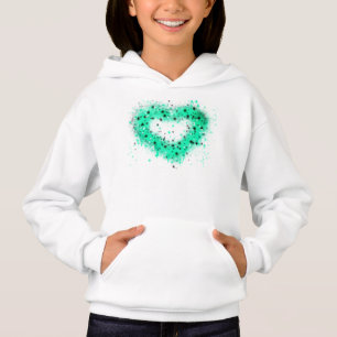 St. Patrick's Day Sprühfarbenglänzendes Herz Hoodie