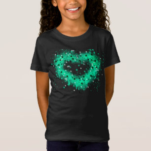St. Patrick's Day Sprühfarbenglänzendes Herz T-Shirt