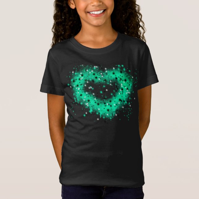St. Patrick's Day | Sprühfarbenglänzendes Herz T-Shirt (Vorderseite)