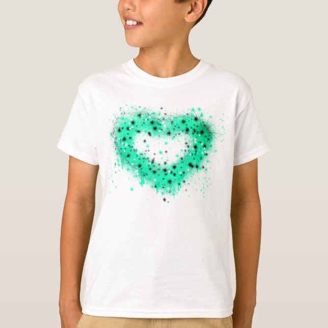 St. Patrick's Day | Sprühfarbenglänzendes Herz T-Shirt (Vorderseite)