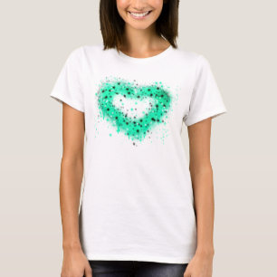 St. Patrick's Day Sprühfarbenglänzendes Herz T-Shirt