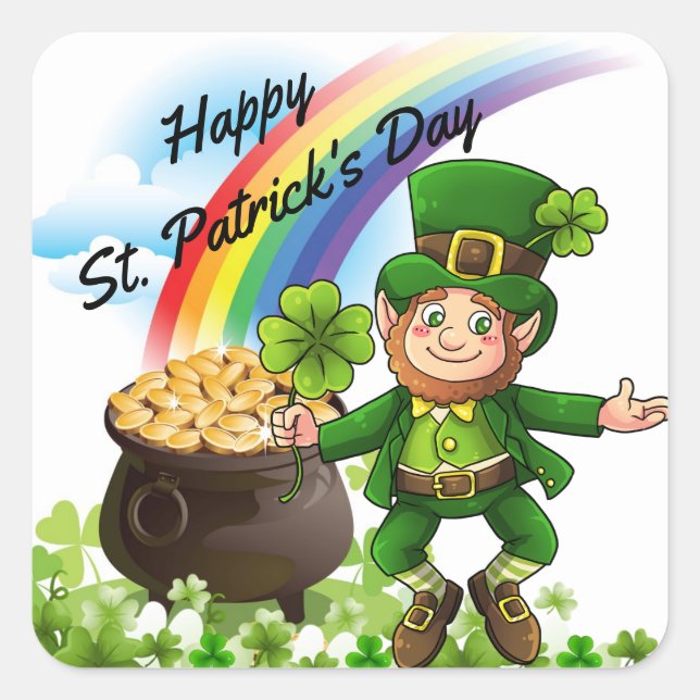 St. Patrick's Day Stickers Leprechaun Kleeblatts (Vorderseite)