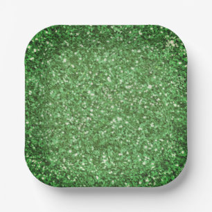 St. Patrick's Day strahlt grünes Glitzer Pappteller